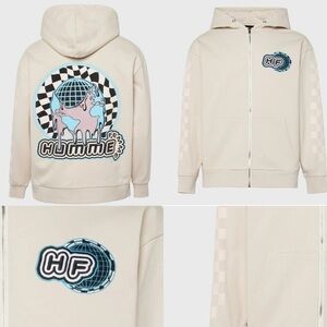 HOMME FEMME 22324-TAUPE hooded full zip sweatshirt racetrack medium new men’s